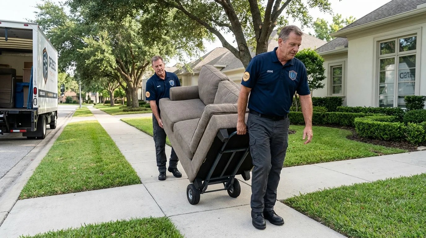 Local residential moving crew loading furniture in Liberty Lake, WA
